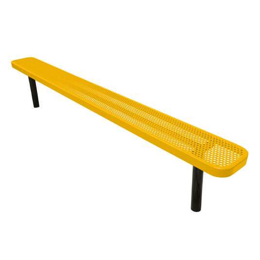 Durable Punched Steel Park Bench with Inground Mount Frame