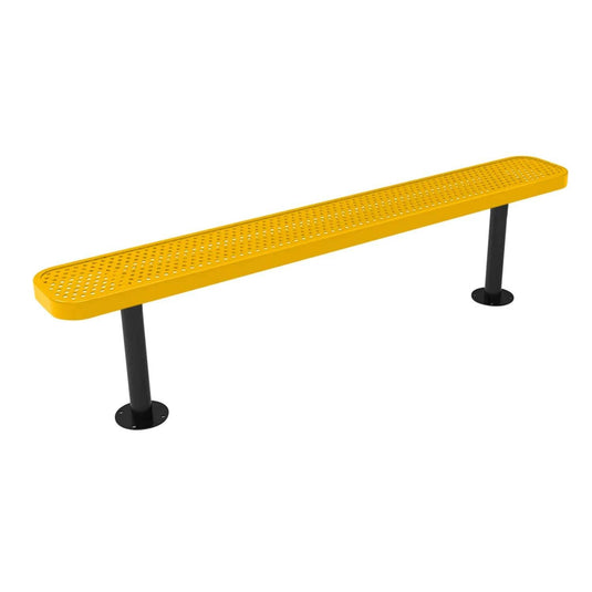 6FT Commercial Park Bench without Back, Surface Mount Frame