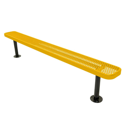 8FT Commercial Park Bench without Back, Surface Mount Frame