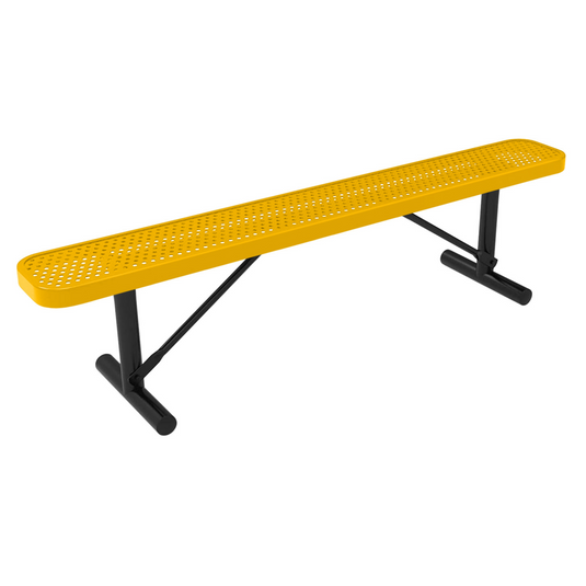 All-Weather Punched Steel Park Bench with Portable Frame