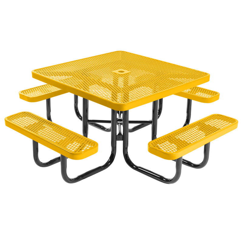 Load image into Gallery viewer, All-Weather Square Metal Outdoor Picnic Tables
