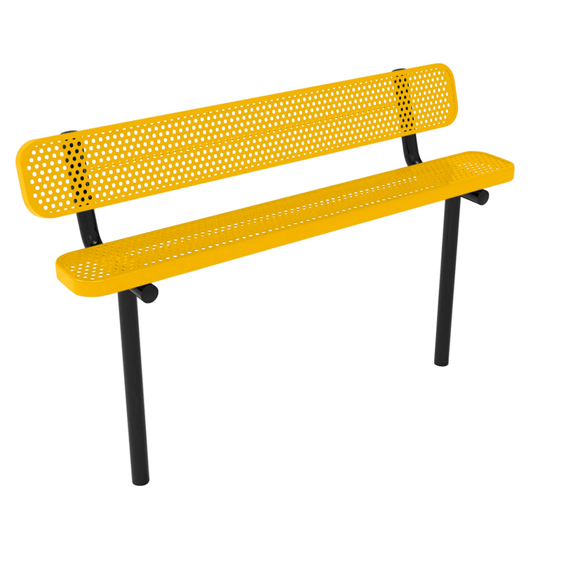 Load image into Gallery viewer, Durable Punched Steel Park Bench with Inground Mount Frame
