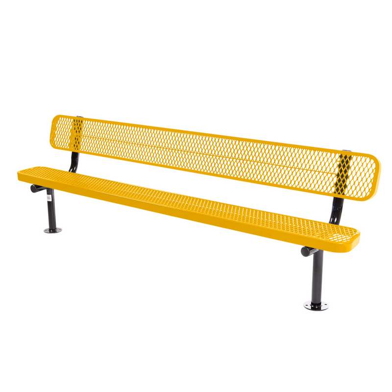 Load image into Gallery viewer, Commercial Expanded Metal Park Bench with Surface Mount Frame
