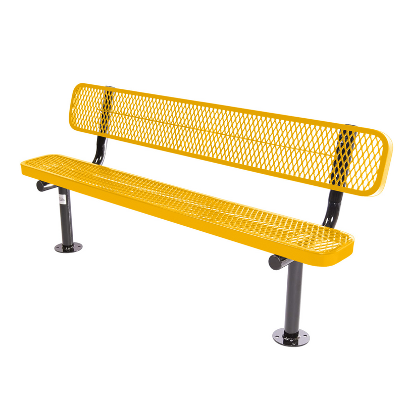 Load image into Gallery viewer, Commercial Expanded Metal Park Bench with Surface Mount Frame
