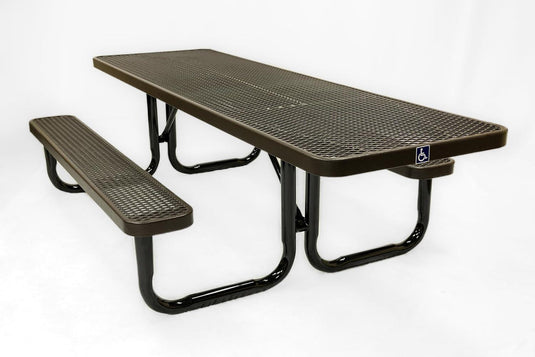 ADA-Accessible Weatherproof Rectangular Outdoor Picnic Tables - Coated Outdoor Furniture