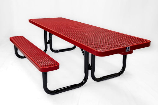 ADA-Accessible Weatherproof Rectangular Outdoor Picnic Tables - Coated Outdoor Furniture