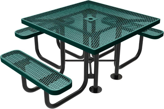 ADA-Accessible Weatherproof Square Outdoor Picnic Tables - Coated Outdoor Furniture