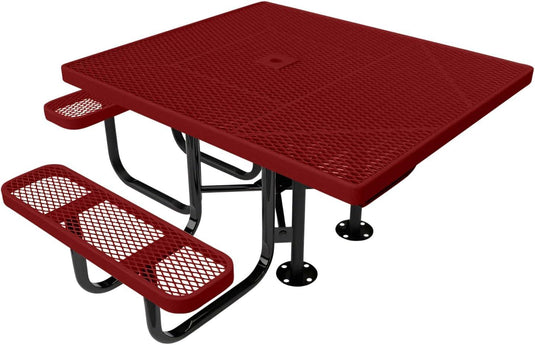 ADA-Accessible Weatherproof Square Outdoor Picnic Tables - Coated Outdoor Furniture