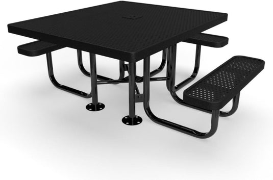 ADA-Accessible Weatherproof Square Outdoor Picnic Tables - Coated Outdoor Furniture