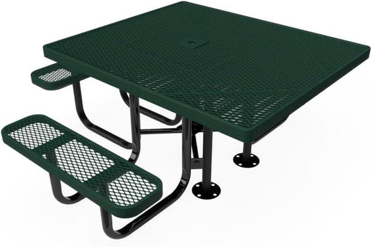 ADA-Accessible Weatherproof Square Outdoor Picnic Tables - Coated Outdoor Furniture