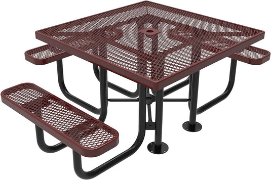 ADA-Accessible Weatherproof Square Outdoor Picnic Tables - Coated Outdoor Furniture