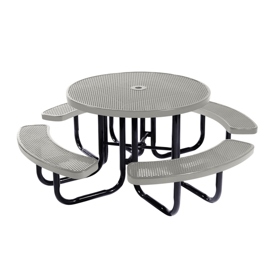 All-Weather Round Metal Outdoor Picnic Tables - Coated Outdoor Furniture