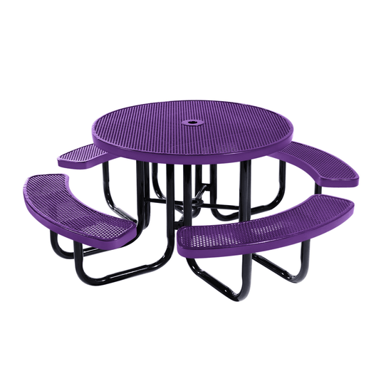 All-Weather Round Metal Outdoor Picnic Tables - Coated Outdoor Furniture