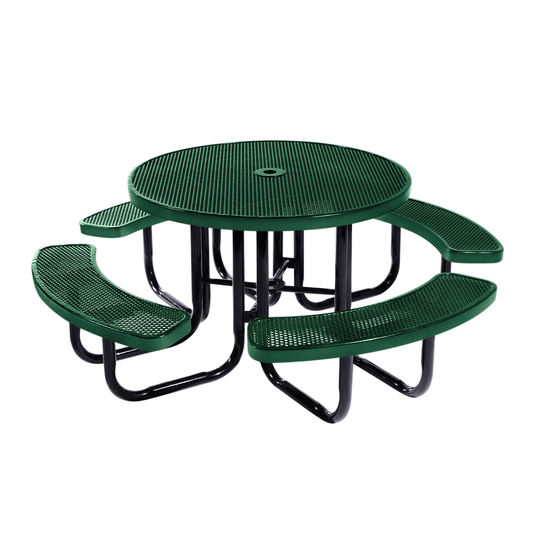 All-Weather Round Metal Outdoor Picnic Tables - Coated Outdoor Furniture