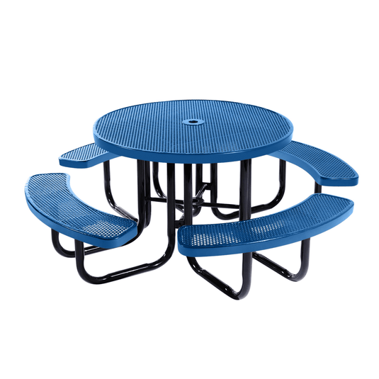 All-Weather Round Metal Outdoor Picnic Tables - Coated Outdoor Furniture