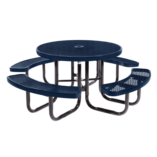 All-Weather Round Metal Outdoor Picnic Tables - Coated Outdoor Furniture