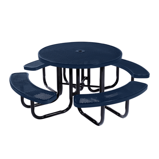 All-Weather Round Metal Outdoor Picnic Tables - Coated Outdoor Furniture