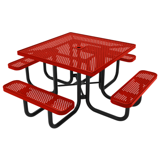 All-Weather Square Metal Outdoor Picnic Tables - Coated Outdoor Furniture