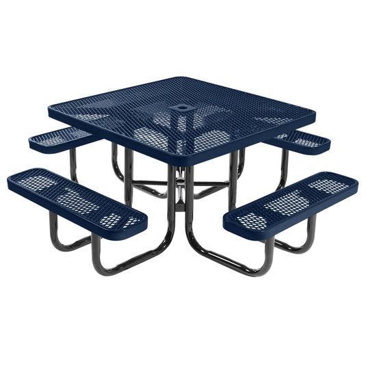 All-Weather Square Metal Outdoor Picnic Tables - Coated Outdoor Furniture