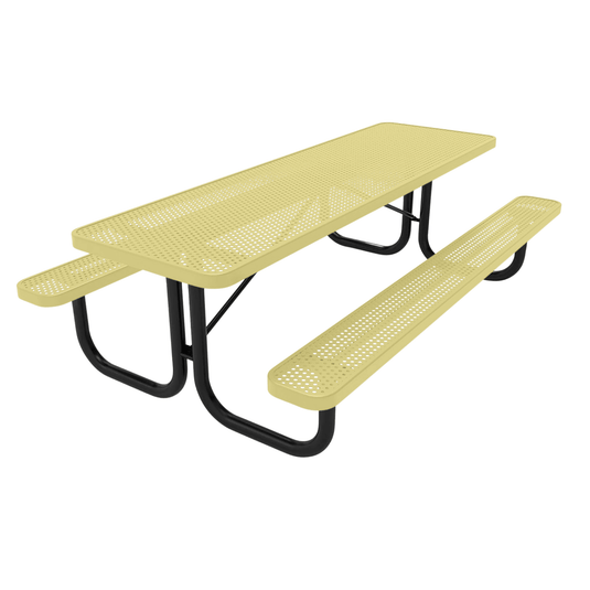 Commercial-Grade Rectangular Outdoor Picnic Tables - Coated Outdoor Furniture