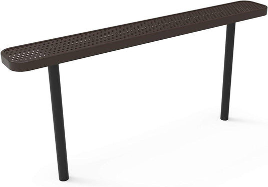 Durable Punched Steel Park Bench with Inground Mount Frame - Coated Outdoor Furniture