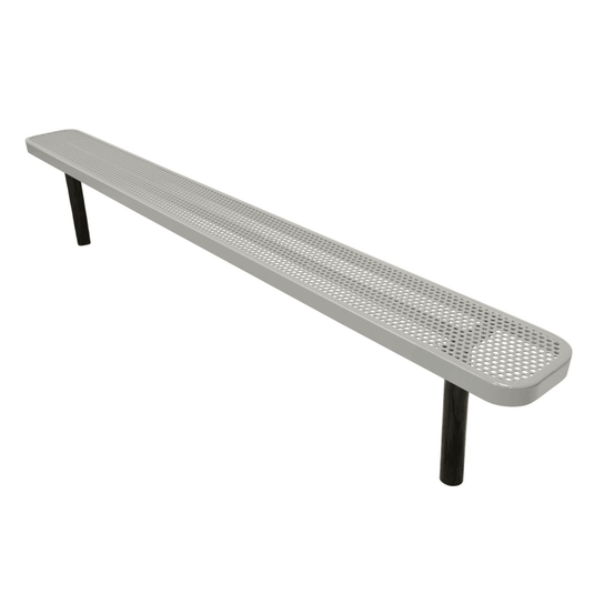 Durable Punched Steel Park Bench with Inground Mount Frame - Coated Outdoor Furniture