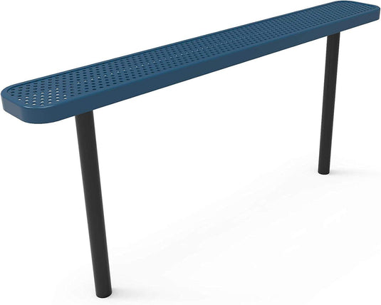 Durable Punched Steel Park Bench with Inground Mount Frame - Coated Outdoor Furniture