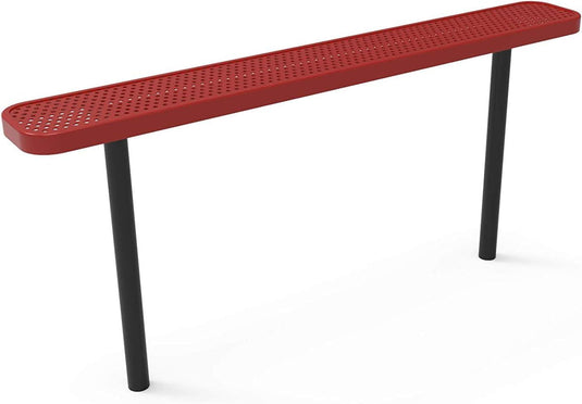 Durable Punched Steel Park Bench with Inground Mount Frame - Coated Outdoor Furniture