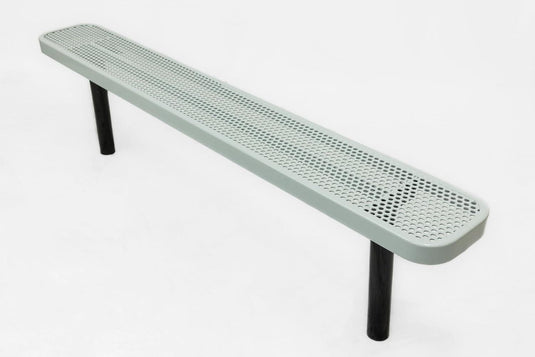 Durable Punched Steel Park Bench with Inground Mount Frame - Coated Outdoor Furniture