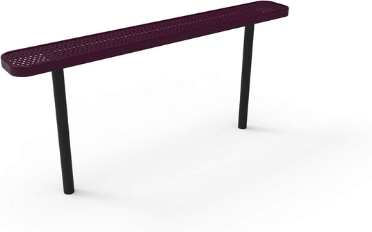 Durable Punched Steel Park Bench with Inground Mount Frame - Coated Outdoor Furniture