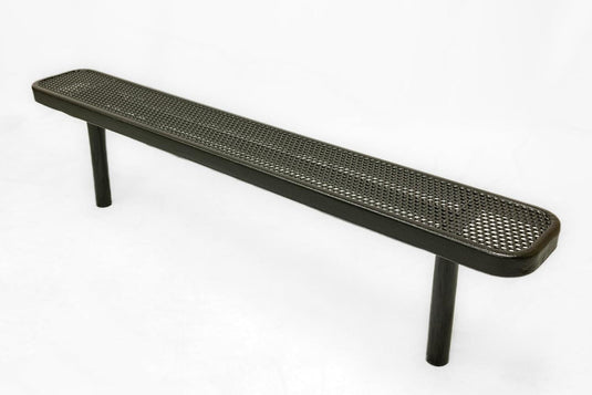 Durable Punched Steel Park Bench with Inground Mount Frame - Coated Outdoor Furniture