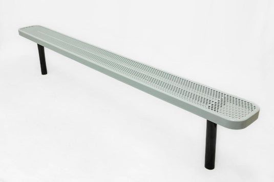 Durable Punched Steel Park Bench with Inground Mount Frame - Coated Outdoor Furniture