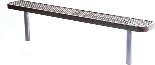 Expanded Metal Park Bench with Inground Mount Frame - Coated Outdoor Furniture