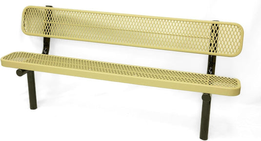 Expanded Metal Park Bench with Inground Mount Frame - Coated Outdoor Furniture