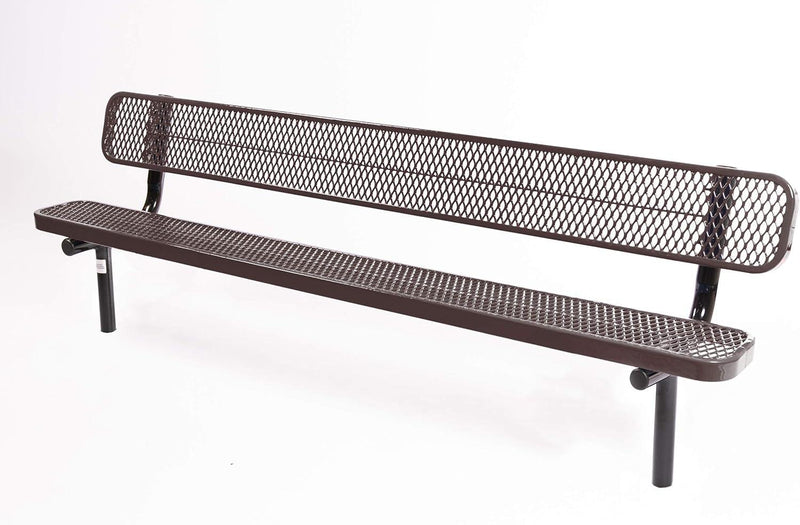 Load image into Gallery viewer, Expanded Metal Park Bench with Inground Mount Frame - Coated Outdoor Furniture
