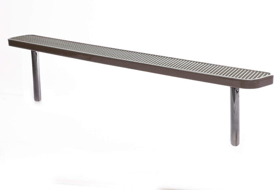 Expanded Metal Park Bench with Inground Mount Frame - Coated Outdoor Furniture