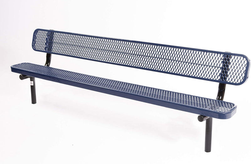 Load image into Gallery viewer, Expanded Metal Park Bench with Inground Mount Frame - Coated Outdoor Furniture
