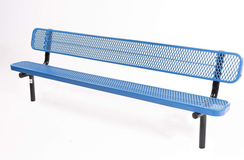 Load image into Gallery viewer, Expanded Metal Park Bench with Inground Mount Frame - Coated Outdoor Furniture
