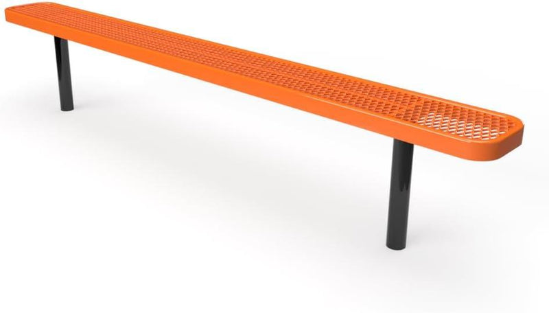 Load image into Gallery viewer, Expanded Metal Park Bench with Inground Mount Frame - Coated Outdoor Furniture
