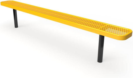 Expanded Metal Park Bench with Inground Mount Frame - Coated Outdoor Furniture