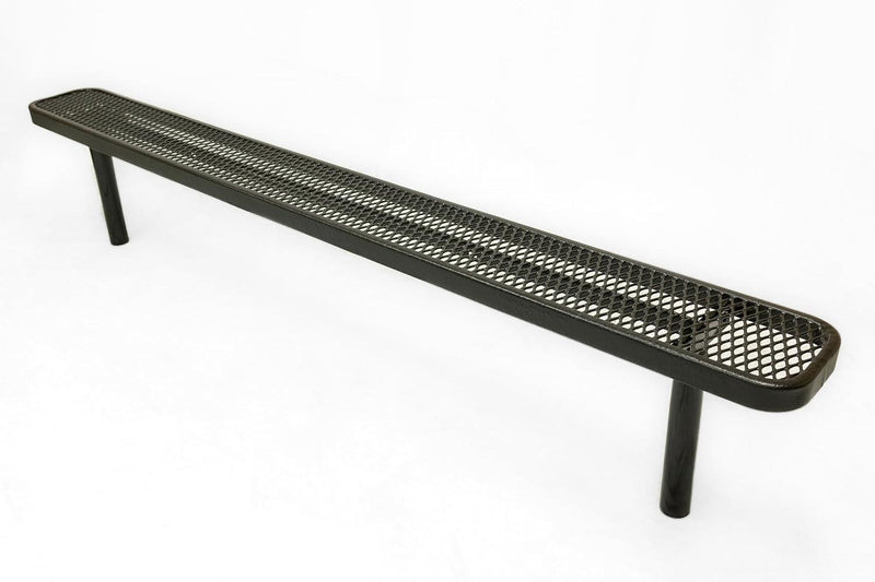 Load image into Gallery viewer, Expanded Metal Park Bench with Inground Mount Frame - Coated Outdoor Furniture
