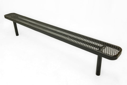 Expanded Metal Park Bench with Inground Mount Frame - Coated Outdoor Furniture