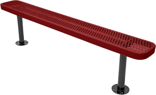 Expanded Metal Park Bench with Inground Mount Frame - Coated Outdoor Furniture