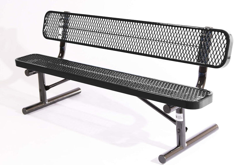 Load image into Gallery viewer, Expanded Metal Park Bench with Portable Frame - Coated Outdoor Furniture
