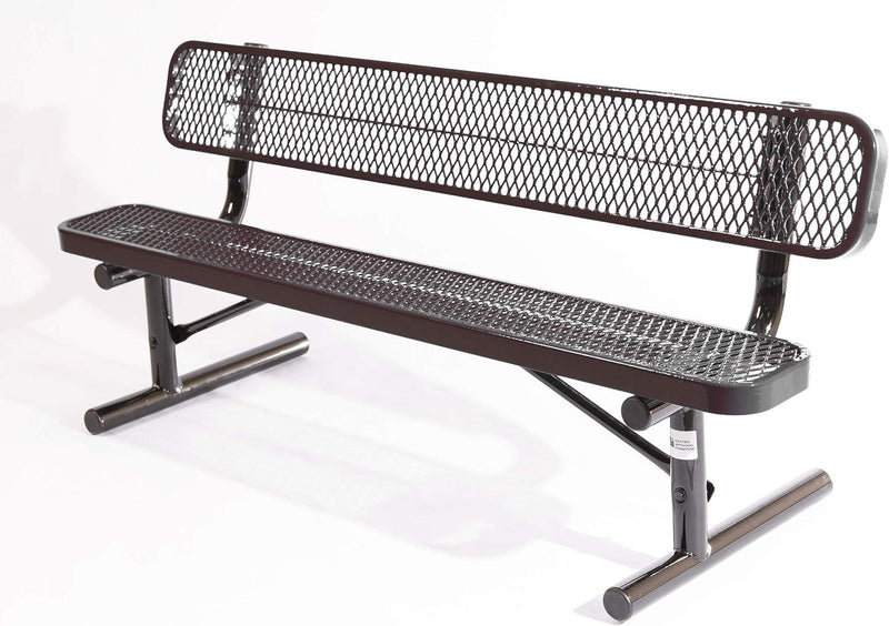 Load image into Gallery viewer, Expanded Metal Park Bench with Portable Frame - Coated Outdoor Furniture
