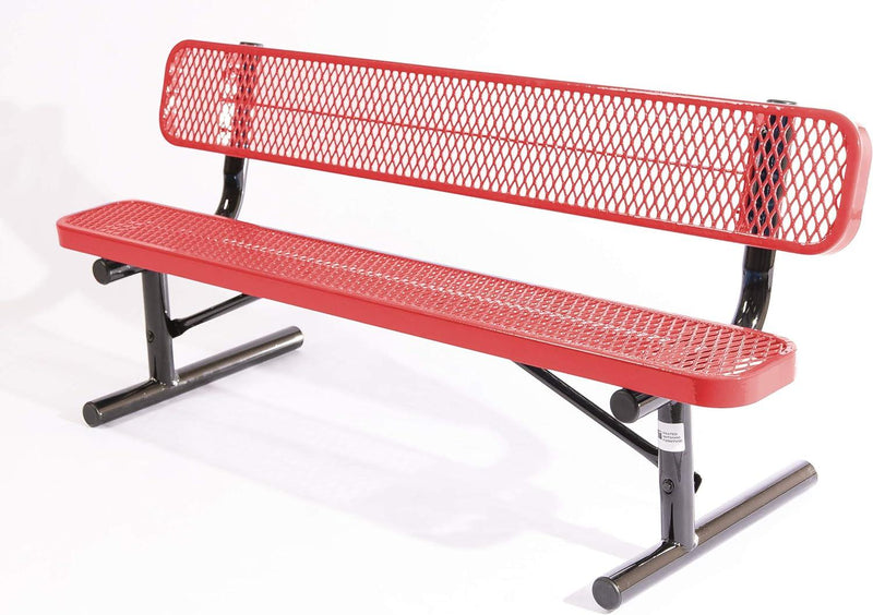 Load image into Gallery viewer, Expanded Metal Park Bench with Portable Frame - Coated Outdoor Furniture
