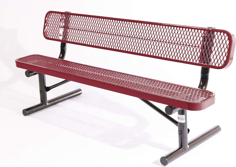 Load image into Gallery viewer, Expanded Metal Park Bench with Portable Frame - Coated Outdoor Furniture
