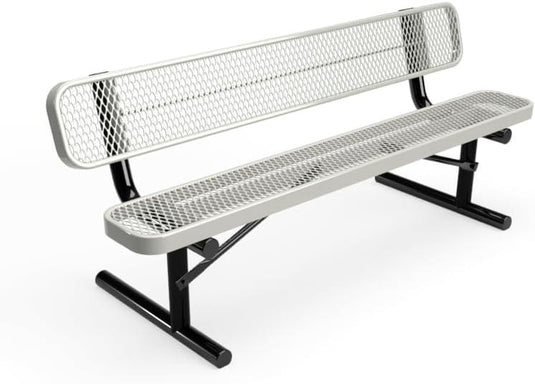 Expanded Metal Park Bench with Portable Frame - Coated Outdoor Furniture