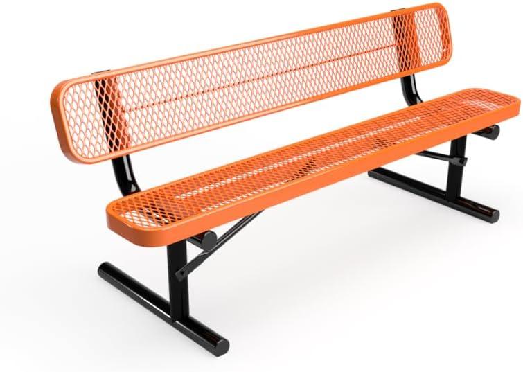 Load image into Gallery viewer, Expanded Metal Park Bench with Portable Frame - Coated Outdoor Furniture
