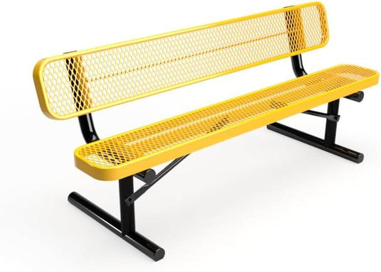 Expanded Metal Park Bench with Portable Frame - Coated Outdoor Furniture